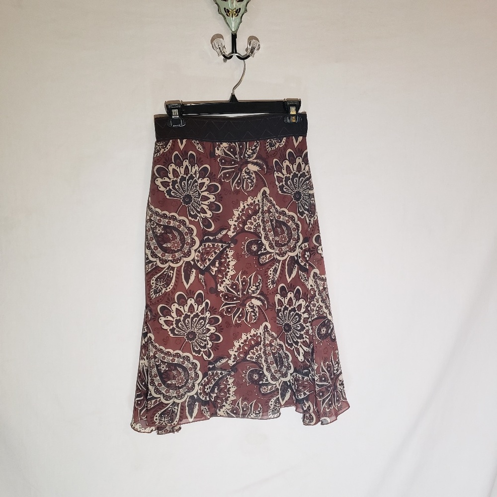 *LuLaRoe* Brown floral skirt, medium